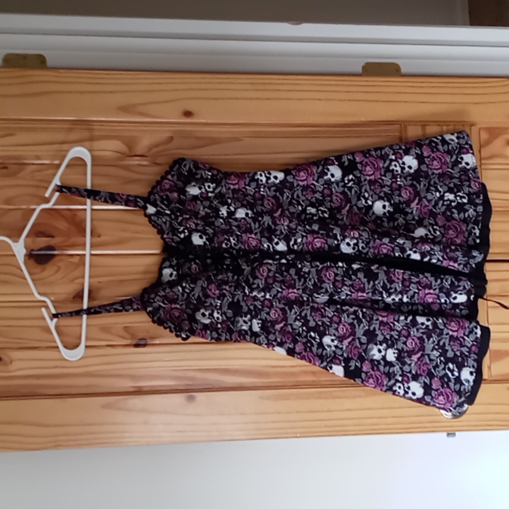 Purple rose with skull dress